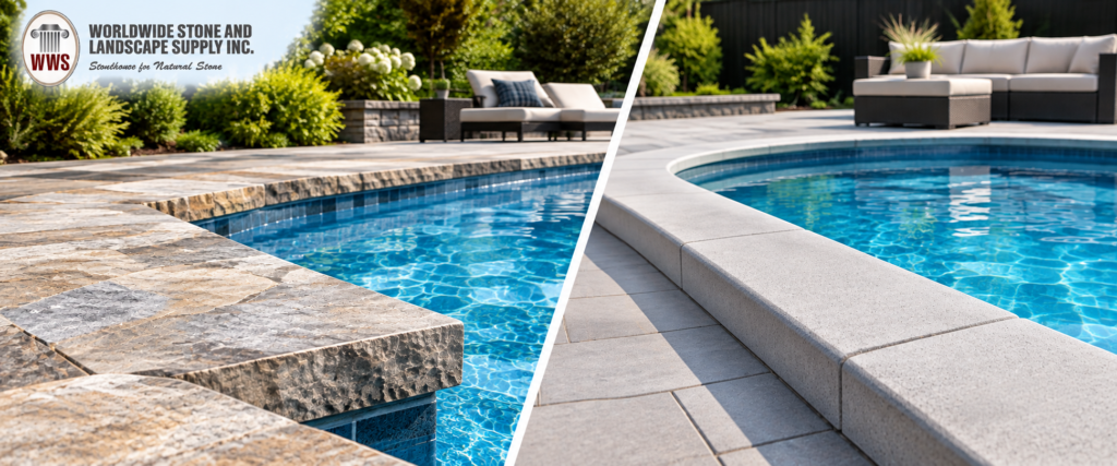 Natural Stone vs. Concrete Pool Coping What’s Best for Ontario Pools
